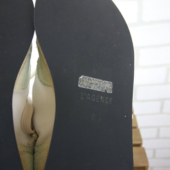 L'Agence Ivone Platform Sneakers Womens 6.5 Vintage Blue Tint Suede Nylon $298 - Picture 10 of 12